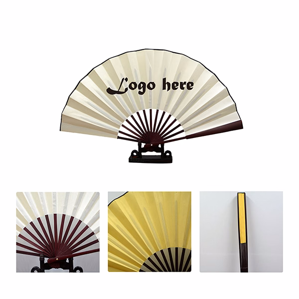 MOQ50 Custom Large Cloth Folding Hand Fan Full Color Print