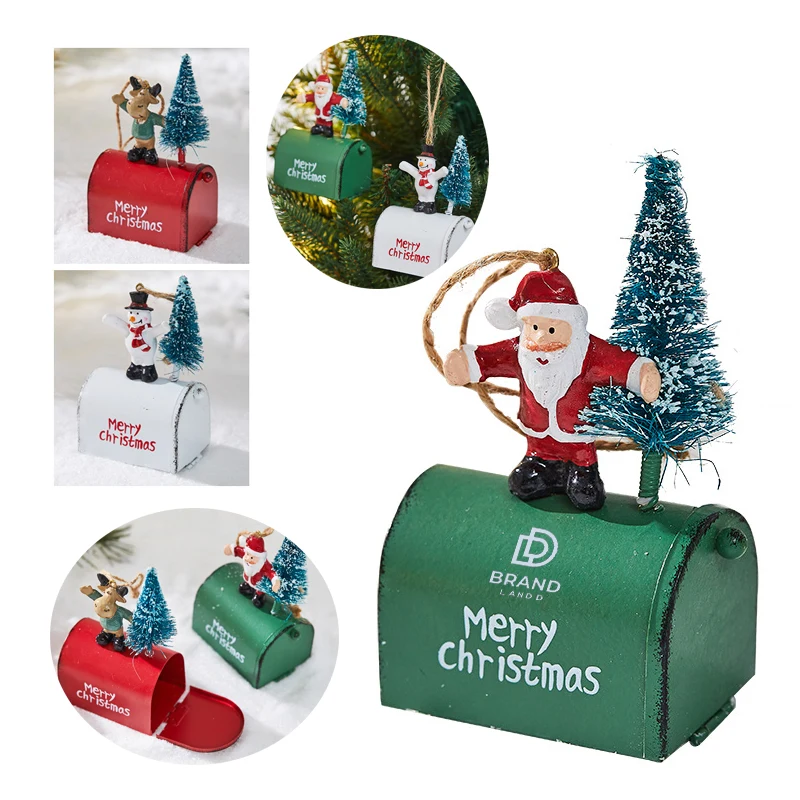 Christmas Ironwork Decorated Small House Mailbox 1