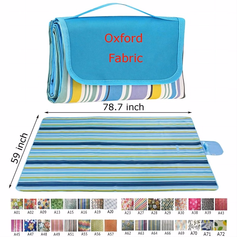 Large Size Outdoor Waterproof Picnic Blankets w/ Carry Strap