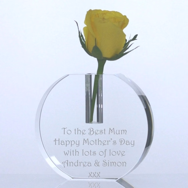 Custom Round Crystal Bud Vase