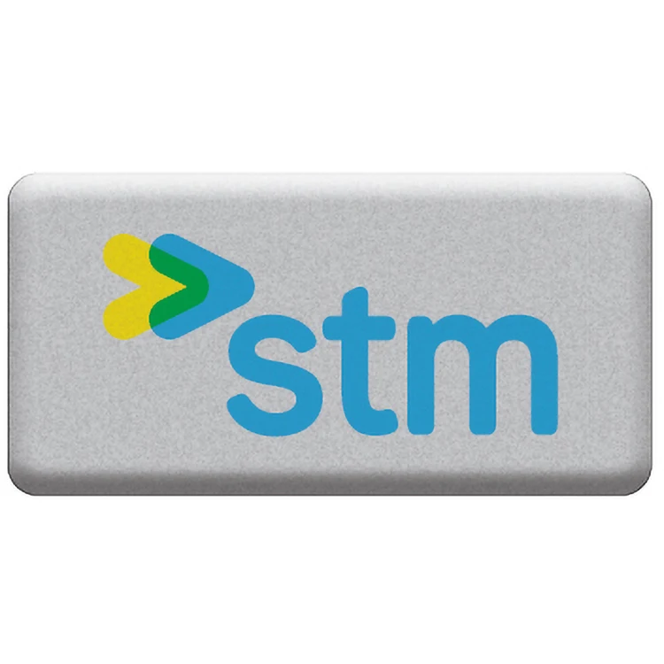 2 Sq. Inch Custom 4 Colour Process Matte Silver Polyester Domed Decal 1