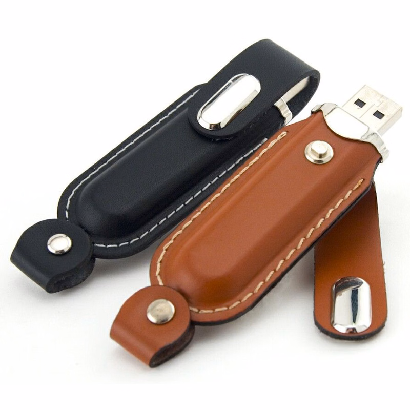 Leather Round Edged USB Flash Drive