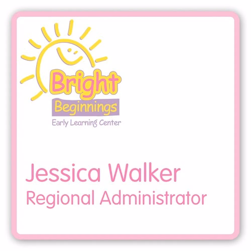 Full Color Name Badge w/ Personalization (3") Square
