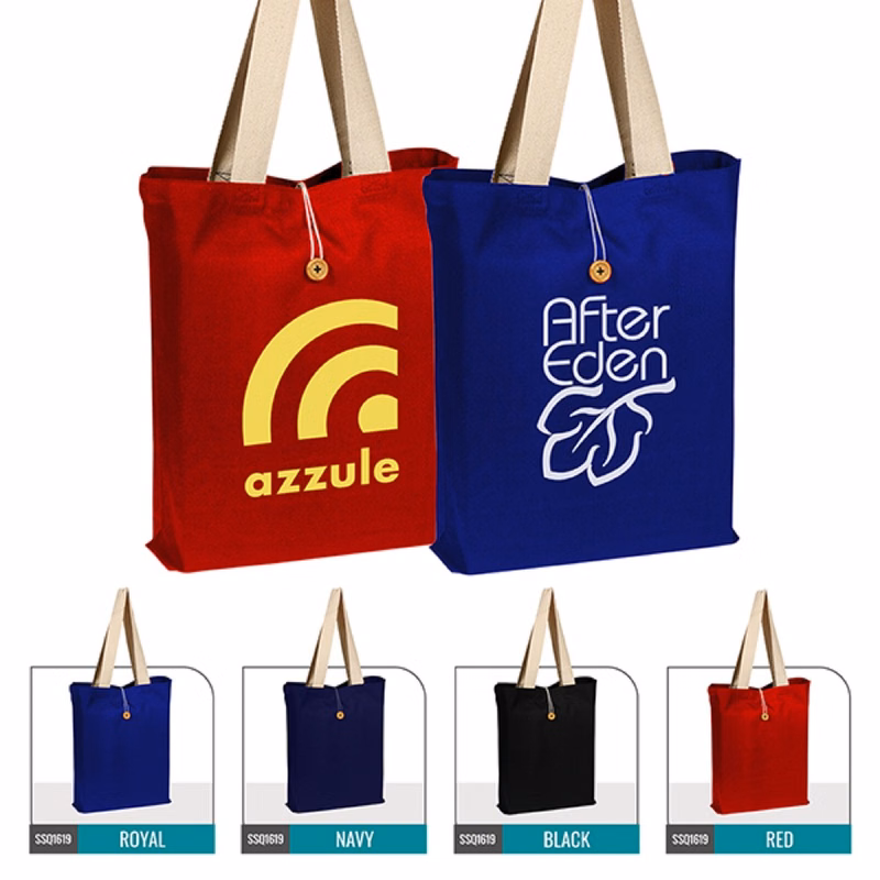 Colorful Canvas Button Tote