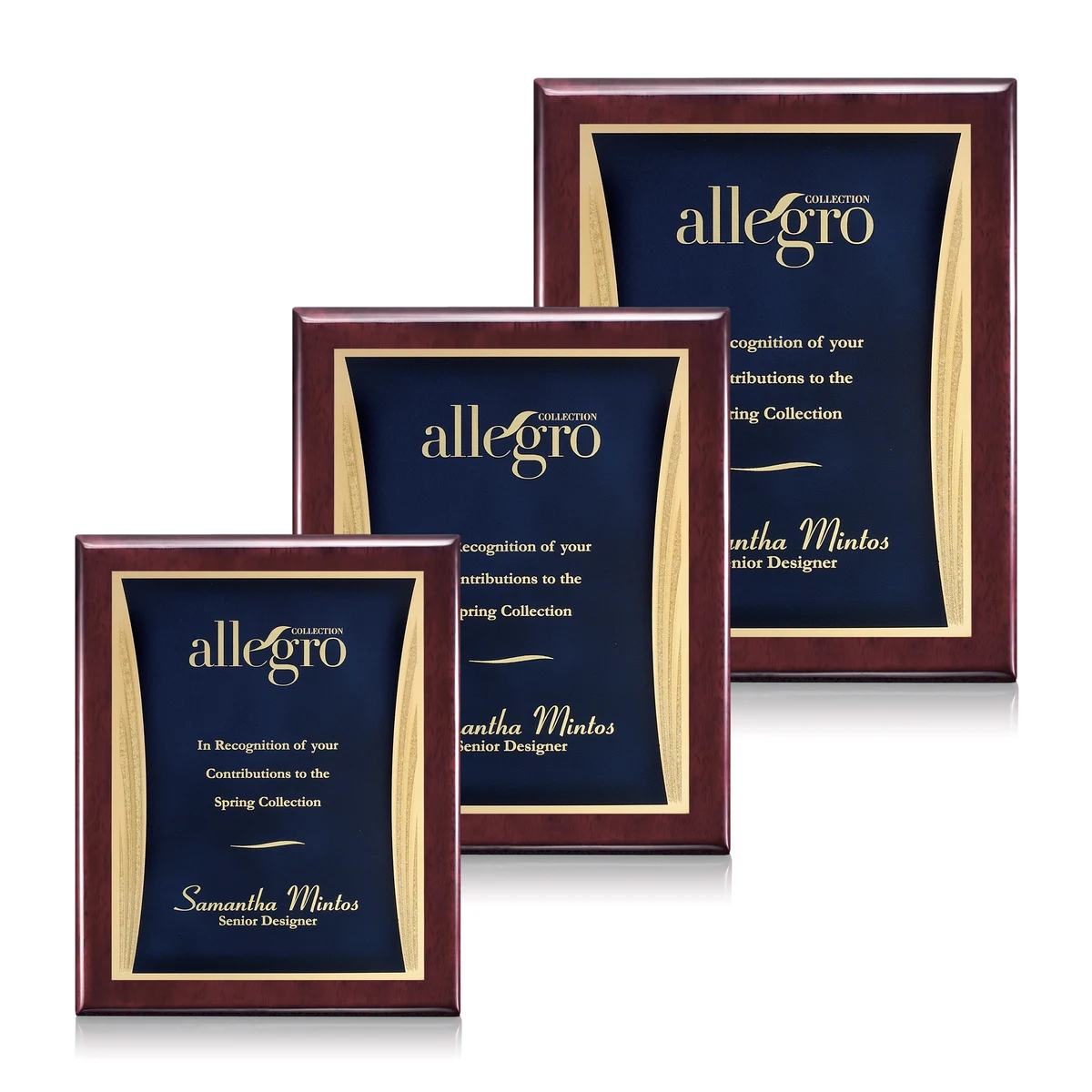 Oakleigh/Showtime Plaque - Rosewood/Blue 1