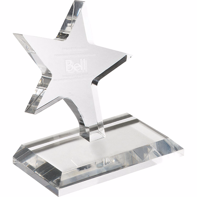 Clear Dancing Star Award (5 1/2"x 6"x 3/4") Laser Engraved