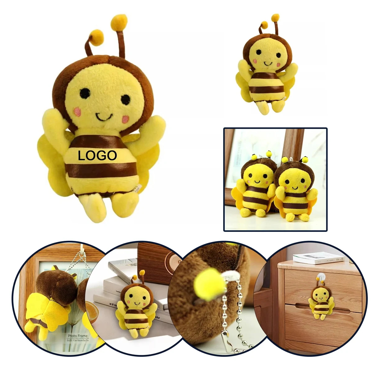 Plush Bee Pendant 4.7" Tall 1