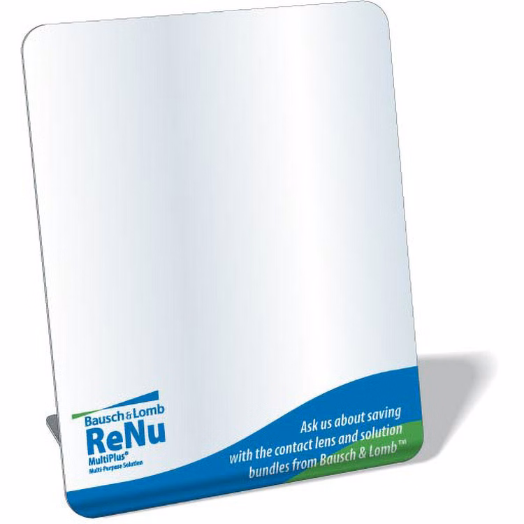 Free-Standing Acrylic Plastic Mirror, 8.75"x11" Rectangle, Spot Colours