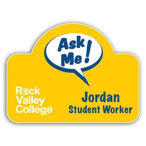 Laminated Personalized Name Badge (2.25"x3") Rectangle w/Oval bump 1