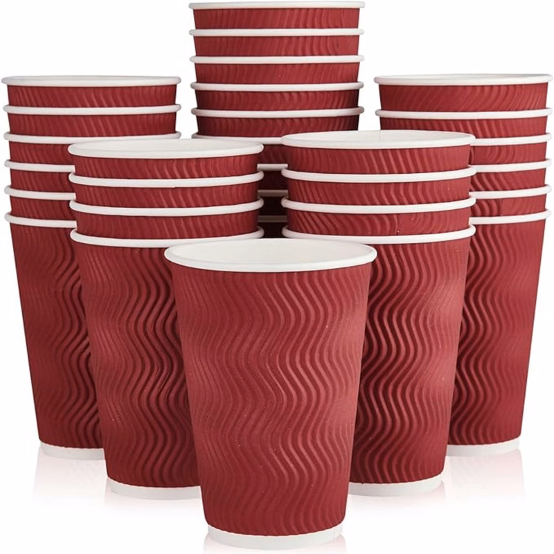 50 Pack 16 oz Disposable Paper Cups
