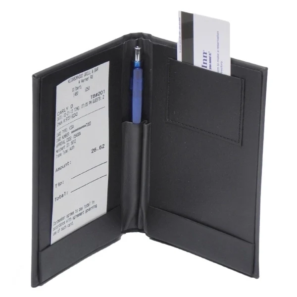 8-1/2" x 5" Leather Guest Check Presenters + 3 Pockets 1