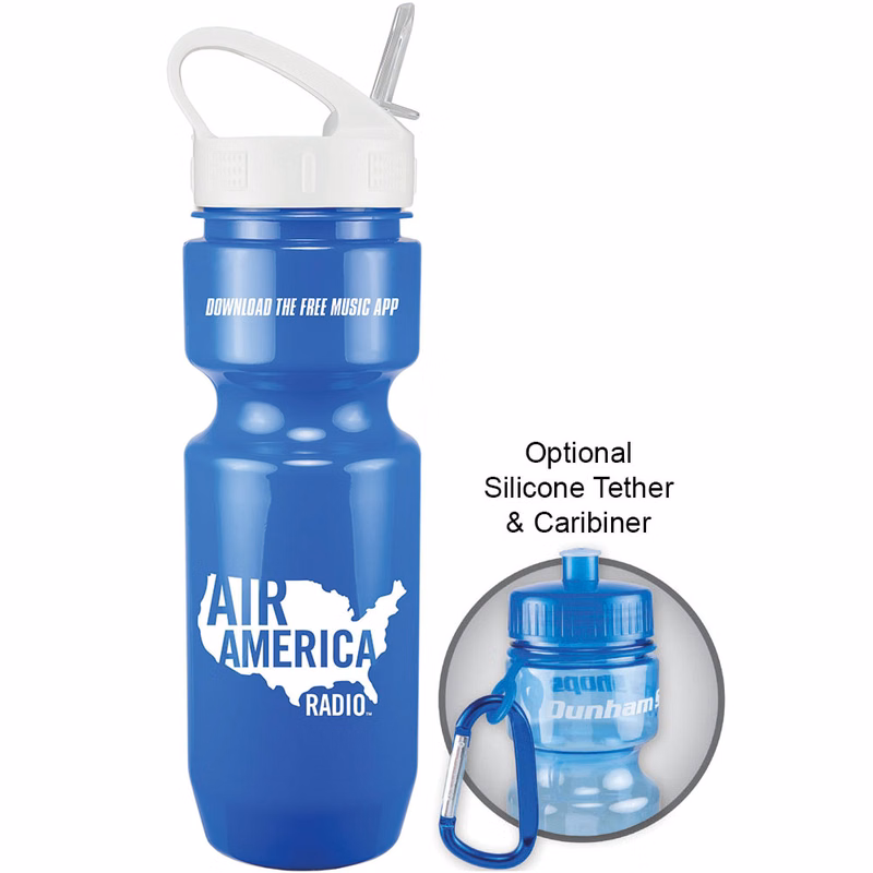 22 Oz. Bike Bottle w/ Sport Sip Lid & Straw - Solid Colors