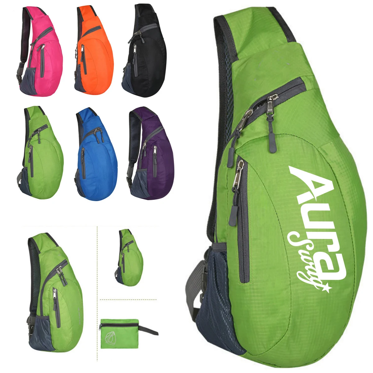 Foldable Lightweight Sling Backpack W/ Multi-Pocket Design 1