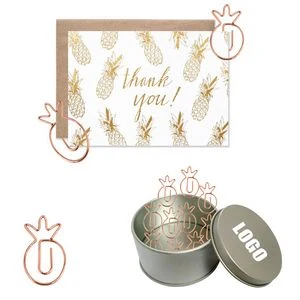 Pineapple Shaped Paper Clips in Tin Box 1