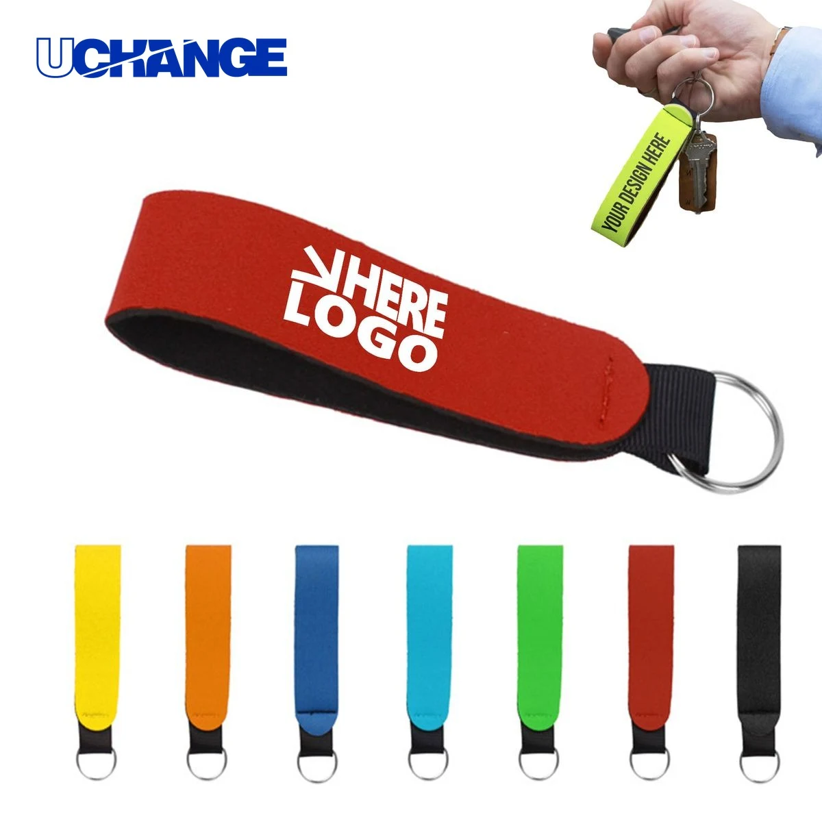 Neoprene Wristband Strap Keychain 1