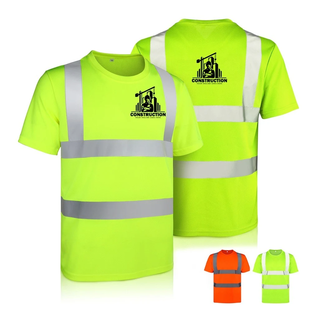 High Visibility Safety T Shirt With Two Reflective Stripes 1
