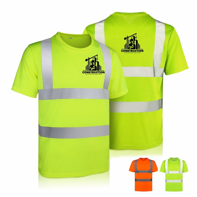 High Visibility Safety T Shirt With Two Reflective Stripes