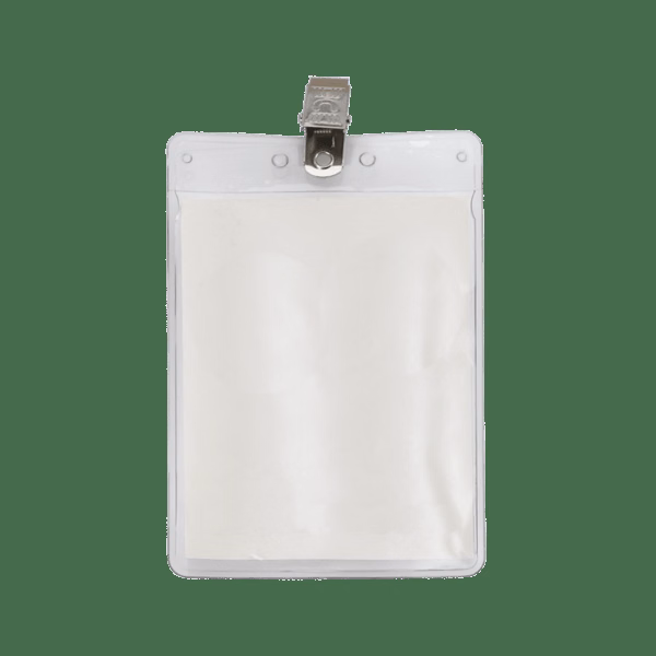 3" x 4" Blank Vertical Vinyl Pouch with Bulldog Clip