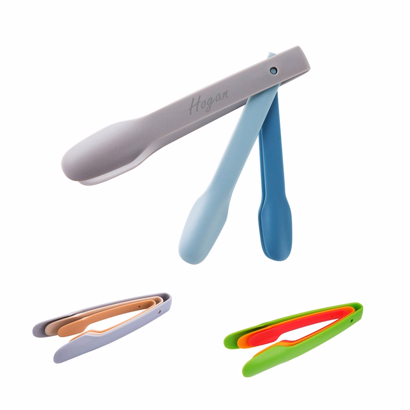 Rainbow 3-in-1 plastic food tongs