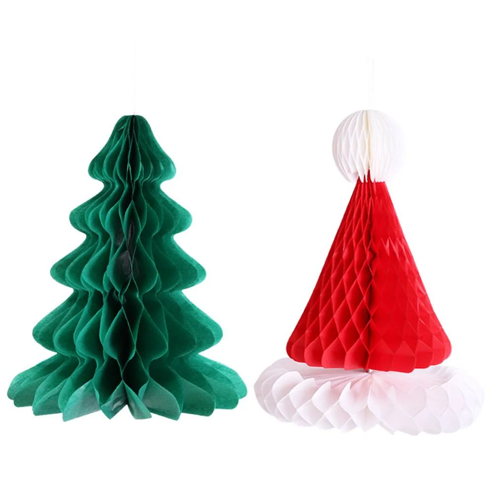 Paper Honeycomb-Shaped Christmas Pendant 1