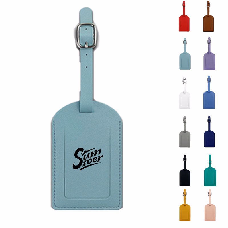 Square-shaped Leather Suitcase Tag