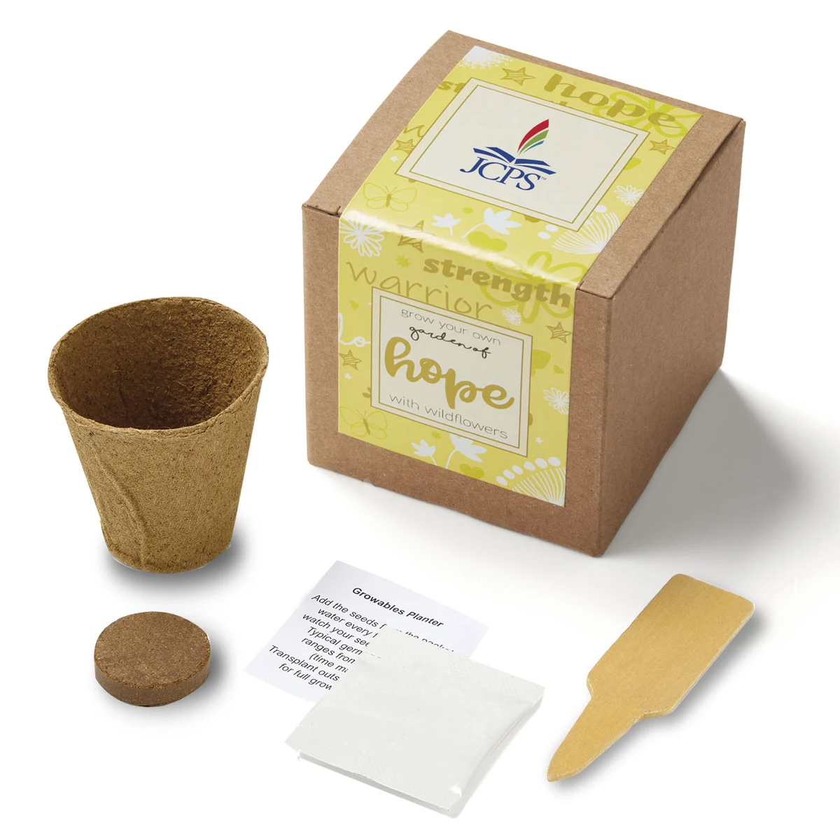 Yellow Garden of Hope Planter in Kraft Gift Box 1
