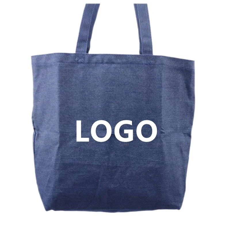 Custom Denim Tote Bag, custom tote bag with logo imprint 1