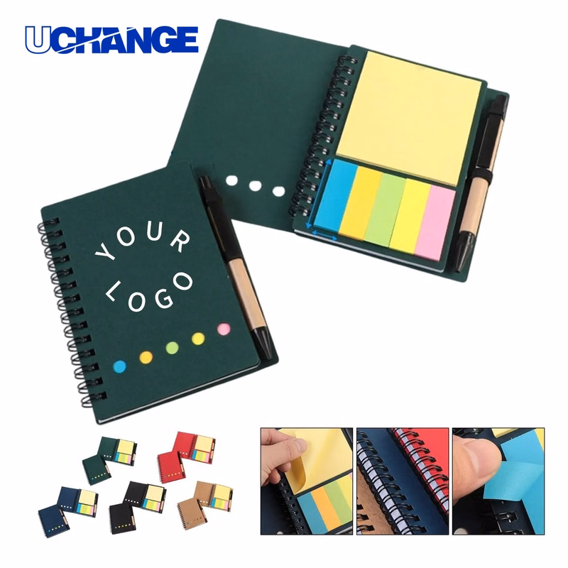 Kraft Paper Notebook Set with Sticky Notes