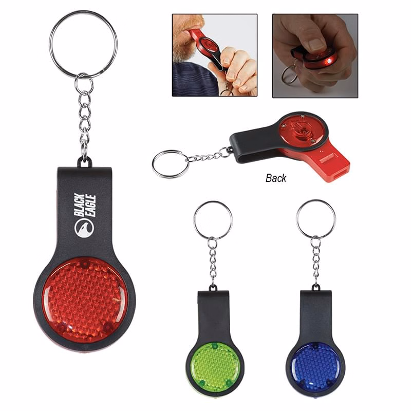 Reflector Key Light With Safety Whistle