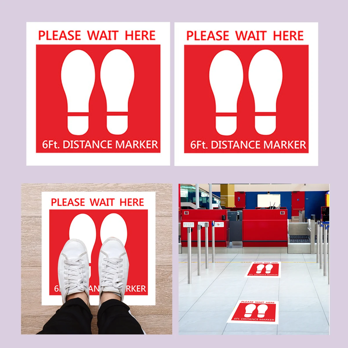 PPE Floor Decal, 6 Ft Apart Social Distance Sticker 1