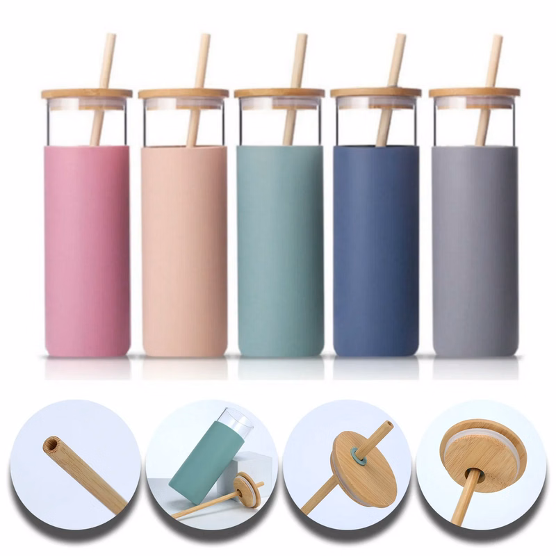 20OZ Tumbler Glass Water Bottle with Straw