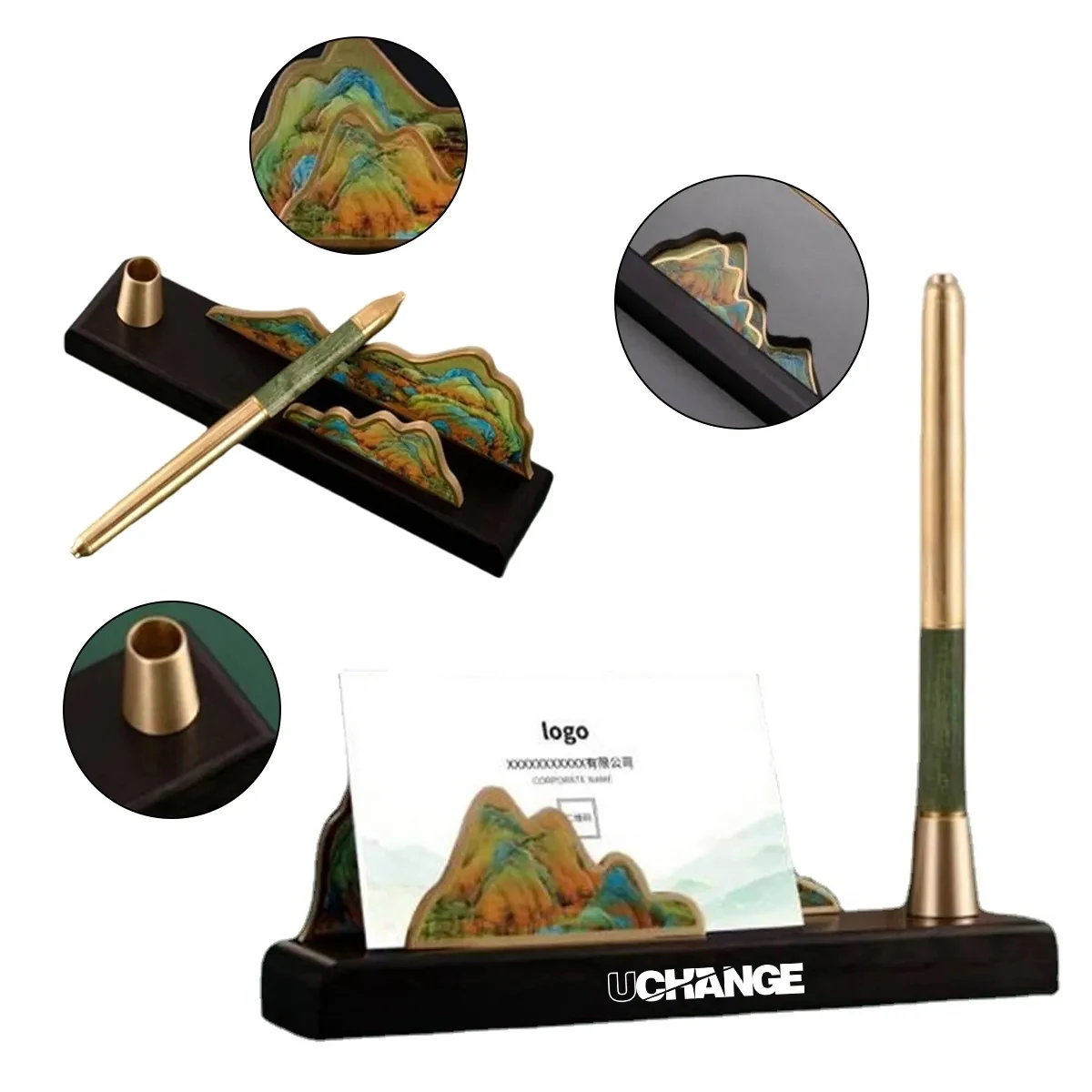 Landscape Journal Gift Set With Metal Pen And Stand 1