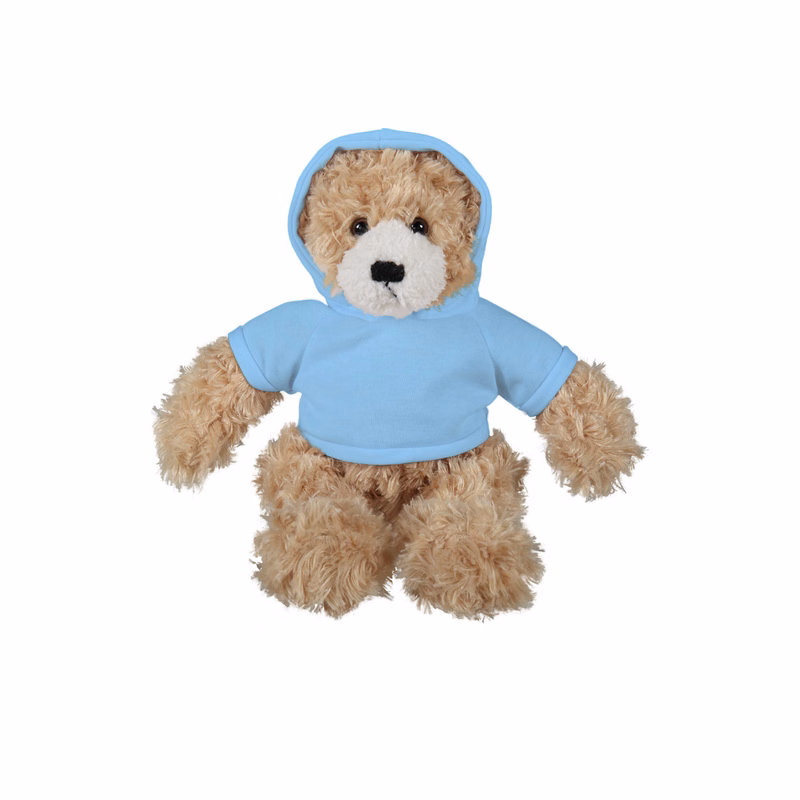 soft plush Beige Brandon Bear with hoodie