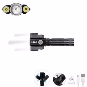 3 Heads Rechargeable Flashlight With Multi Functional Mode