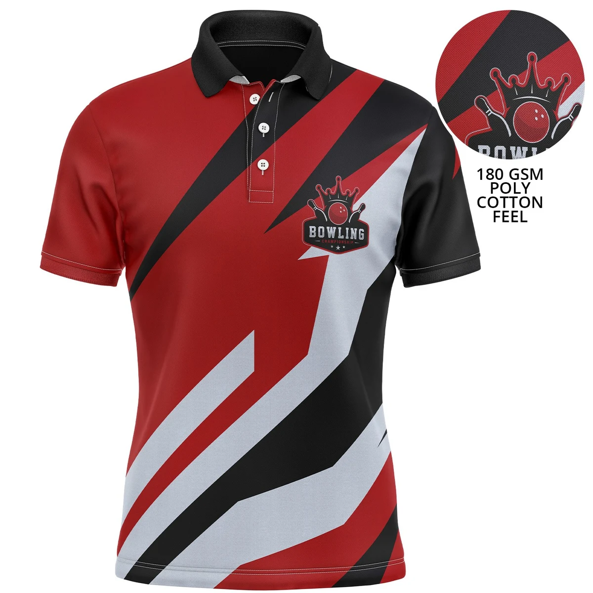 Unisex 180 GSM Jersey Knit Cotton Feel Sublimation Polo T-shirt 1