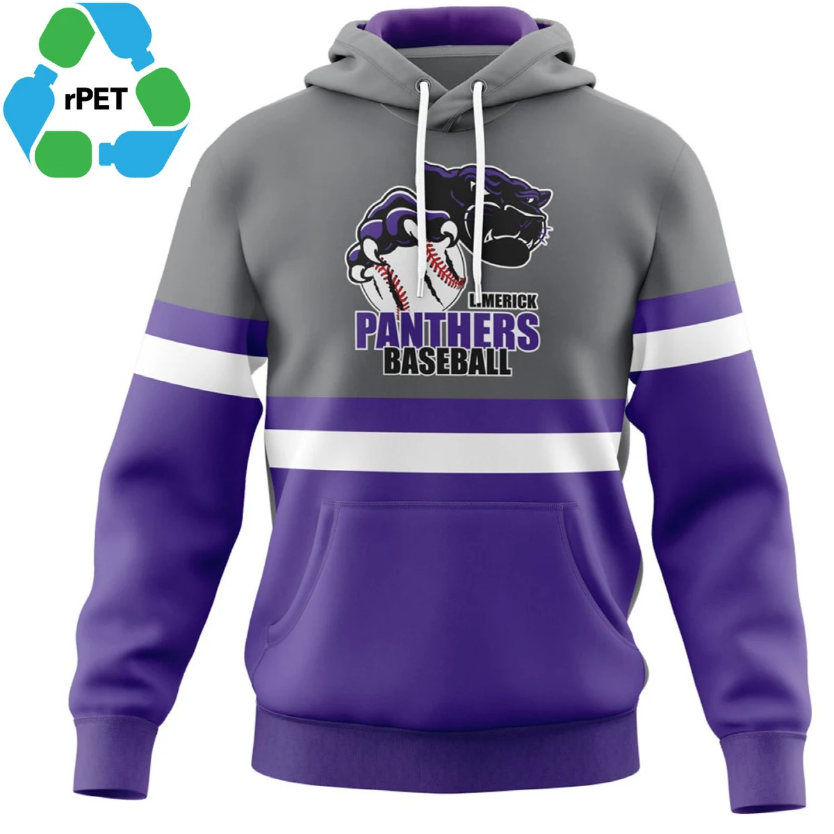 Men's rPET Recycled 100% Polyester Sublimation Performance Pullover Hoodie 1