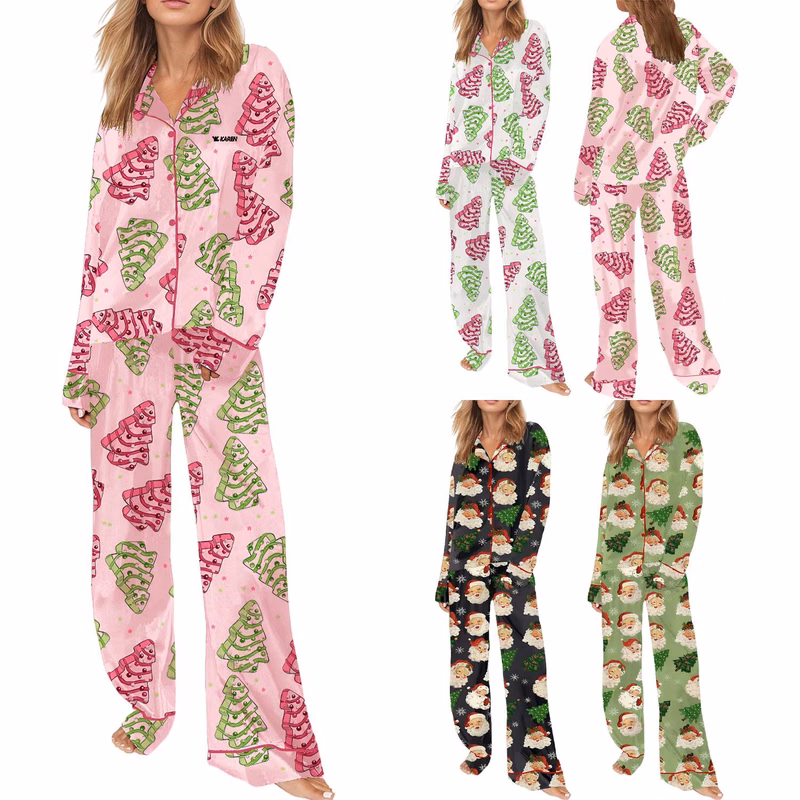 Women's 3D Digital Print Pajama Set