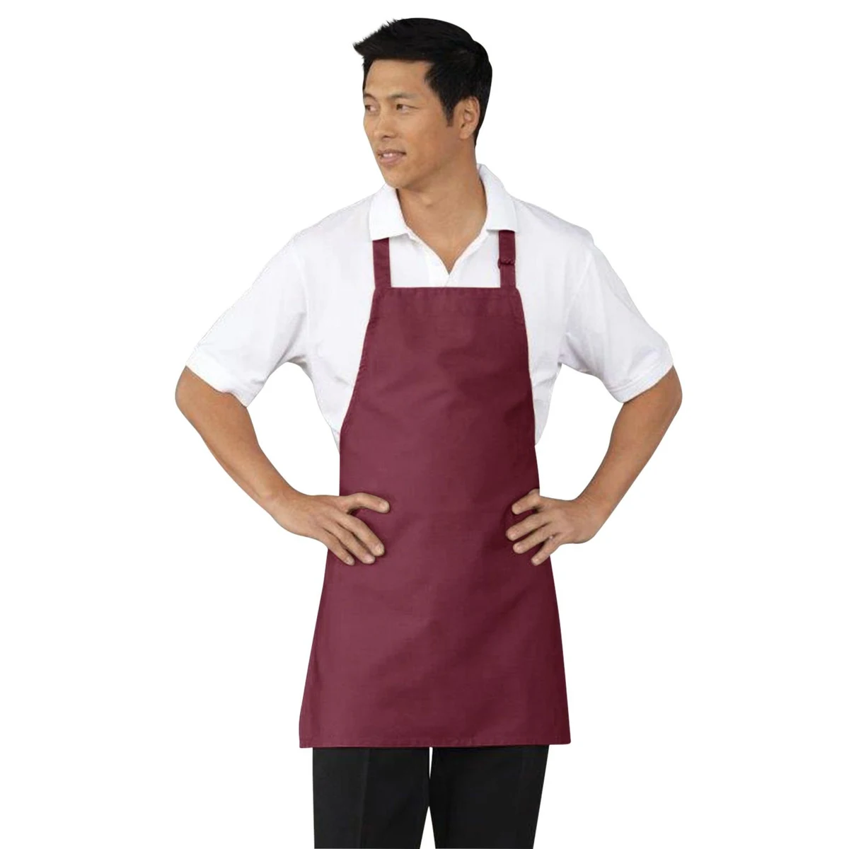Maroon Adjustable Bib Apron 1