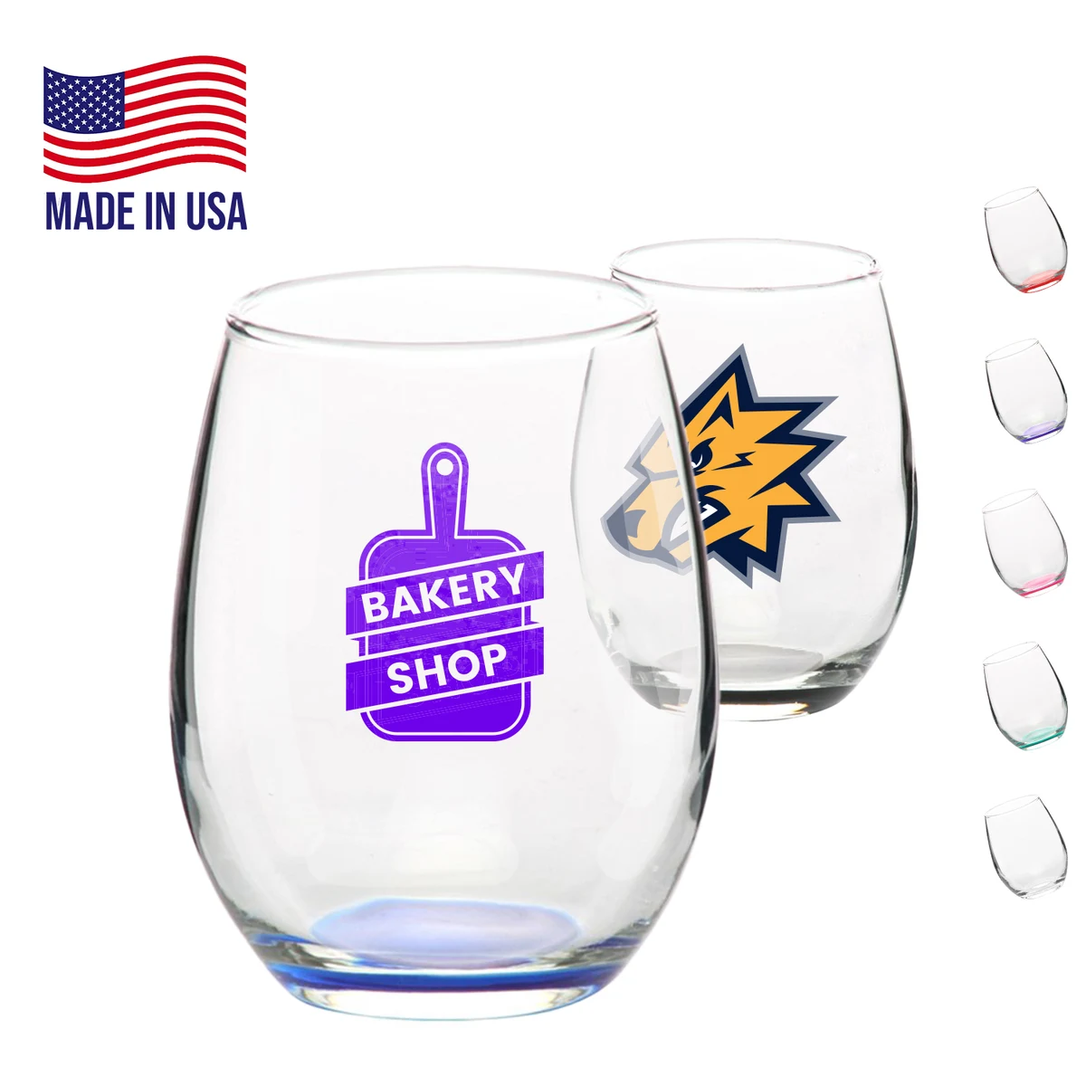 5.5 oz. USA Made ARC Perfect Stemless Glasses W/ Custom Logo 1