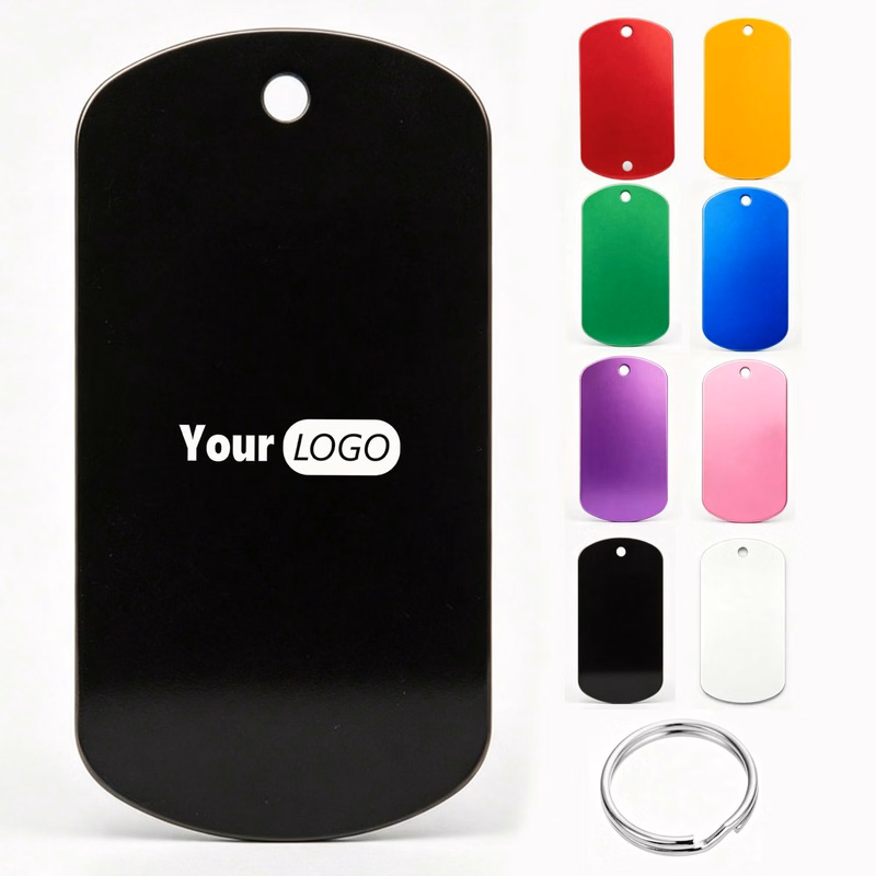 Rectangle Metal Key Tag Pet ID Accessory