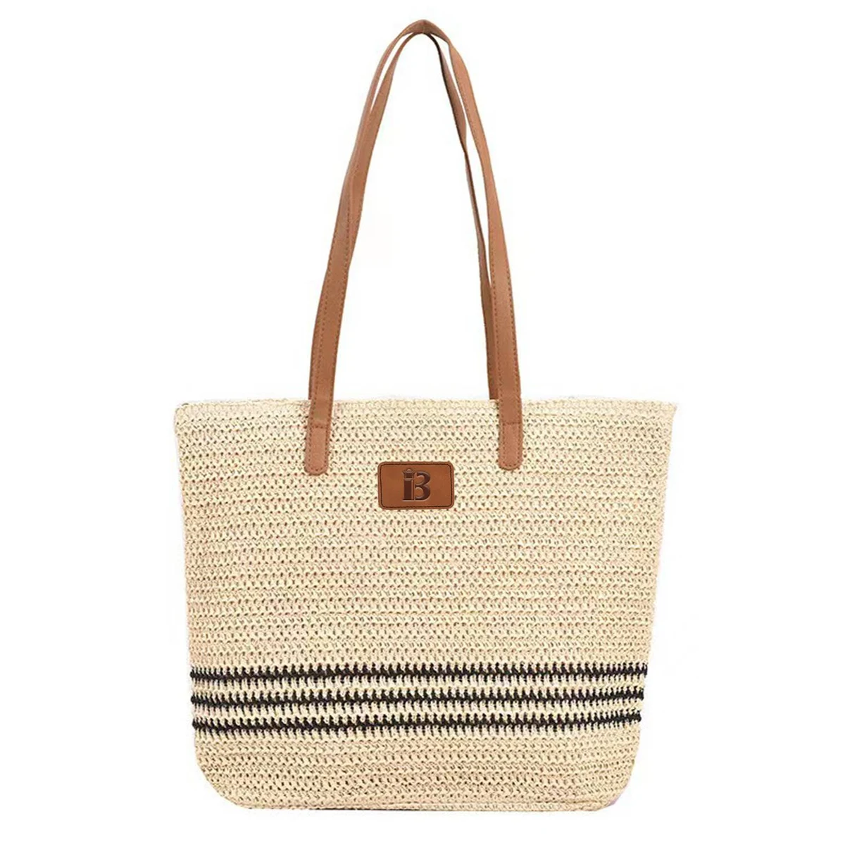 Hand-woven Straw Shoulder Summer Beach Bag 1