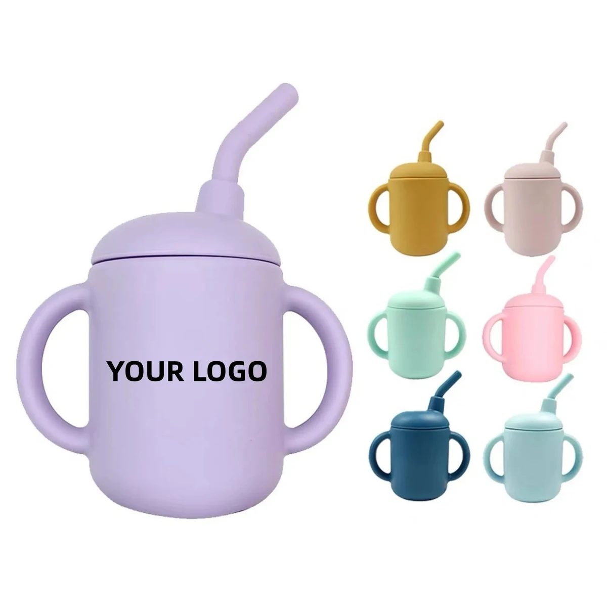 Baby Soft Silicone Infant Cup With Straw 1