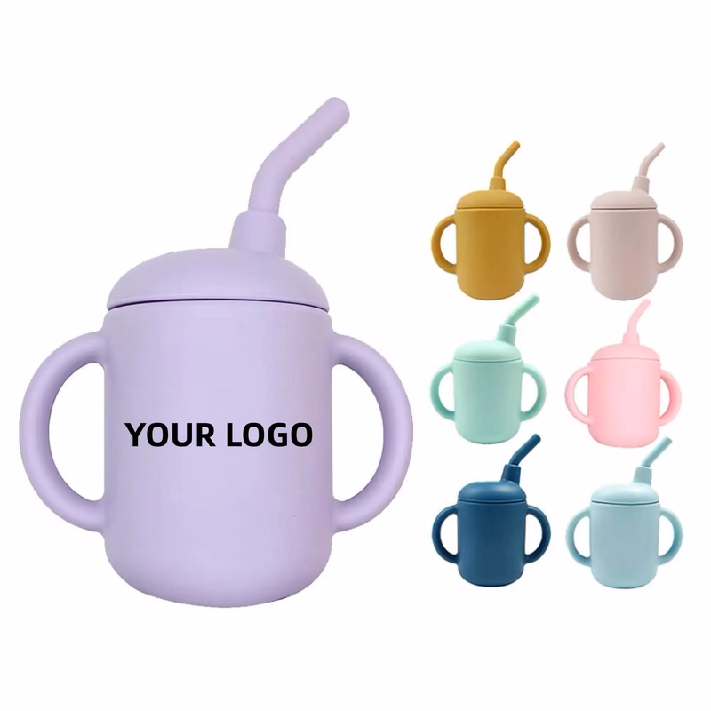 Baby Soft Silicone Infant Cup With Straw