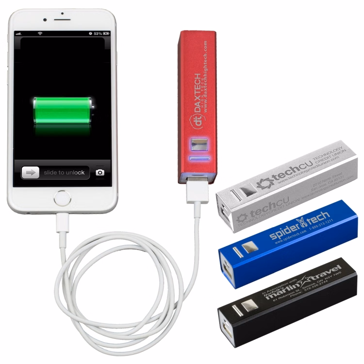 UL Listed Aluminium 2200 mAh Lithium Ion Portable Power Bank Charger