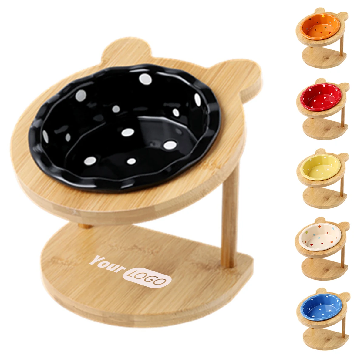Ceramic Cat Bowl Rack And Cat Bowl 1