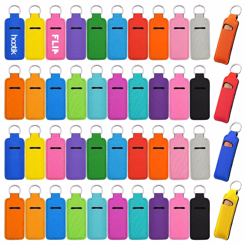 Neoprene Lip Balm Holder with Keychain