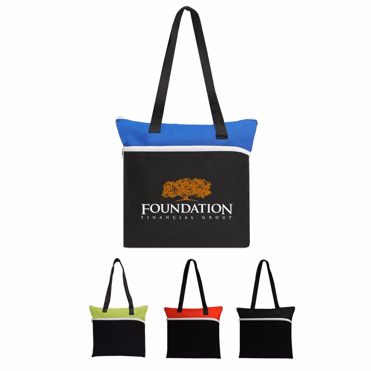 600D Large Front Zipper Tote