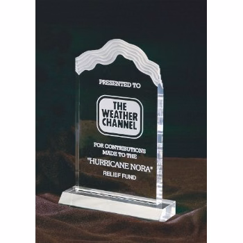 4-1/2" x 7-5/8" Clear White Cap Edge Acrylic Award