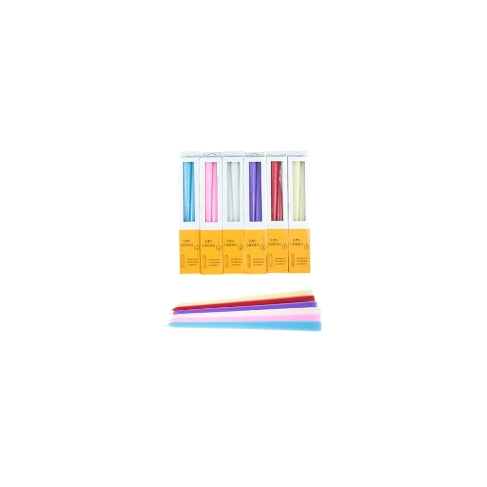 12" Taper Candles - Unscented 2 Packs Assorted colors 1