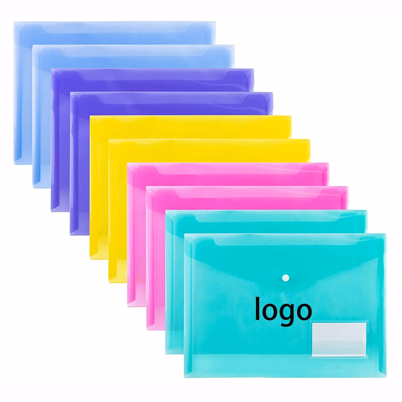 A4 Plastic Envelope Folder With Snap Closure Customize
